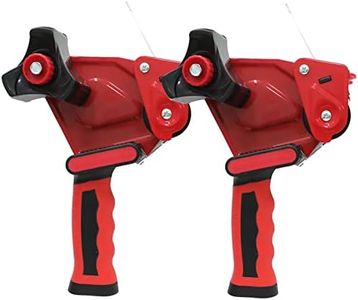 WELSTIK 2 Pack Red Non-Slip Silicone Handle Packing Tape Dispenser Gun 2 Inch -Heavy Duty Sealing Tape Cutter for Shipping, Carton and Box Sealing, Easy Operation