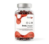 Iron & Vitamin C - 150 Natural Cherry Flavour Gummies - Tasty Chewable Supplement for Men, Women and Kids - Increased Absorption Supports Cognitive Development & Red Blood Cell Formation