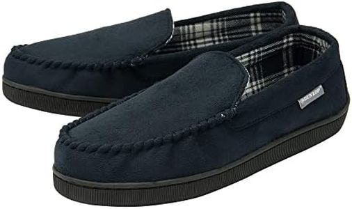 Dunlop Mens Faux Suede Moccasin Slippers - Navy - UK 7