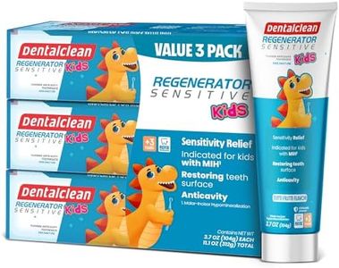 Dentalclean Pack of 3 Gel Toothpastes for Children with MIH - Molar Incisor Hypomineralization - Tutti-Frutti Natural, Enamel Regeneration and Sensitivity Relief, 3.7 oz 104g