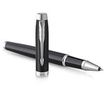 PARKER IM Rollerball Pen | Matte Black with Chrome Trim | Fine Point with Black Ink Refill | Gift Box