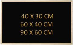 NTEK Chalk Boards for Walls Wooden Frame Chalk blackboards, Blackboard Smooth Surface Easy to Use, Wooden Framed, Creativity, Office, Schools, Signs, Menus, Messages (Black, 90 X 60 CM)