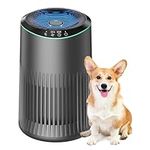 MERONTE Air Purifiers for Home, Air Purifier for Smoke Pet Dander Odors with Fragrance Sponge, Small Air Purifier with Sleep Mode for Bedroom Office, Blue Ambient Light, MR2566, Grey, 1 Pack+3 Modes