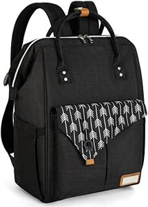Lekebaby Nappy Bag Backpack Baby Diaper Backpack with Changing Mat for Mom and Dad, Arrow Print, Black
