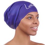 Long Hair Swim Cap - Swimming Caps for Women Men - Extra Large Swim Caps - Premium Waterproof Silicone Swim Cap - Dreadlocks - Suits Recreational Swimmers (Bluebonnet Blue XL)