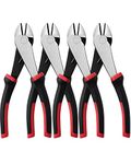 IGAN Wire Cutters Heavy Duty (Pack of 4), 7-inch Side Cutters Dikes, Ultra Tough and Durable Diagonal Cutters with Spring-Loaded, Ideal Cutting Pliers for Electricians and Homes