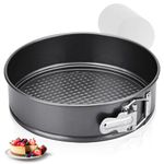 9" Non-Stick Cheesecake Pan, Springform Cake Pans Leakproof Round Cake Pan,Removable Bottom Quick Release Latch Moulds for Birthday Cake, Include 50 PCS Cake Paper Liners