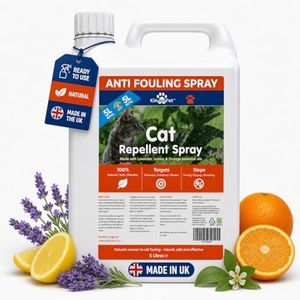 KinderPet Cat Repellent Spray Big Value 5L Refill Stop Cats Anti Fouling Cat Deterrent Stop Fouling Pooping Peeing Urinating Scratching Lavender Lemon Orange