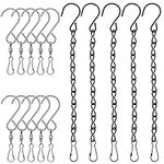 SENHAI 10 Pcs Swivel Hooks Clips for Wind Spinners Wind Chimes, 5 Pcs Hanging Chains for Bird Feeders Billboard Chalkboard Planter (9.5 inch), S Hook for Crystal Twisters Party Supply