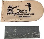 Genuine Arkansas Hard (Fine) Pocket Knife Sharpening Stone Whetstone 3" x 1" x 1/4" in Leather Pouch FAP-13A-L