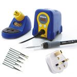 HAKKO FX-888D Professional Soldering Station & Soldering Iron + Tip Set Soldering Kit 70W - 50°C to 480°C UK Plug – for Electronics, Stained Glass & Other Soldering, rework and desoldering