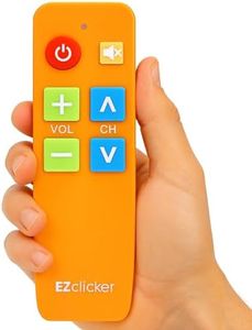 EZclicker TV Remote for Seniors, Extra Simple Big Button Remote (Orange) Works with Major TV Brands, NOT for Streaming (2xAAA Batteries Not Included)