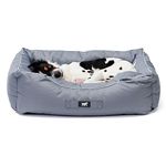 Ferplast Dog Bed Dog Cushion Dog Bed Large Scratch-proof Fabric Pet Bed Removable Cover Washable Dog Mat Waterproof 78 x 56 x 22 cm.Grey