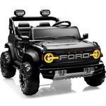 First Ride On Ford Bronco Raptor 24V Electric Car for Big Kids, 2 Seater Ride on Car with Remote Control, Kids Electric Vehicles w/Soft Start, Max 4.3 MPH Speed, High Low Speed & Lights(Inky Black)