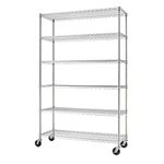 Trinity 6-Tier Wire Shelving Rack, 48" x 18" x 72" NSF