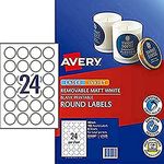 Avery A4 Removable Matt Round Label