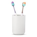 COMNICO Bathroom Toothbrush Holder Cups Unbreakable Plastic Tooth Brushing Tumbler Reusable Portable Mouthwash Cup for Drinking Rinsing Vanity Countertop Toothpaste Travel