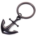 TROIKA Heimafen KR17-10/GM Key Chain Anchor Nostalgia Hope Lucky Charm Matt Gunmetal Grey