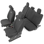 Rough Country F&R Neoprene Seat Covers for 15-22 F-150 | 17-22 F-250/350-91018, Front/Rear, Black
