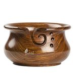 INTAJ Home Decor Knitting Yarn Bowls for Yarn, Wooden Knitting Bowl for Crochet Handcrafted Rosewood Yarn Crochet Bowl, Perfect Yarn Holder for knitting and crocheting