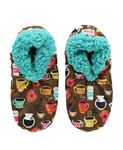 Lazy One Fuzzy Feet Slippers for Women, Cute Fleece-Lined House Slippers, Coffee, Latte Sleep, Donut, Non-Skid