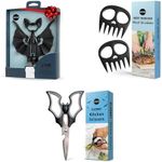 Spooky Bundle of 3!!! OTOTO 2-in-1 Vino Wine & Beer Opener, Goth Halloween Gifts + Meat Muncher Meat Claws + Elizabat Kitchen Scissors, Halloween Goth