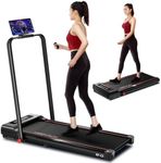 KEEP FUN Folding Treadmill, 300 lb Capacity Walking Pad 2.5HP Under Desk Treadmill, Foldable Treadmill for Home and Office, Portable Treadmill 3 in 1 with Remote Control, LED Display No Assembly