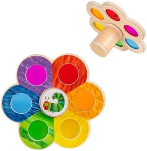KIDS PREFERRED Eric Carle Toddler Toys The Very Hungry Caterpillar Color Discovery Spinner Toys for Kids and Toddlers, Shapes and Colors Learning Toy
