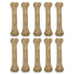 Premium Feeders Long Lasting 8” Rawhide Pressed Bones for Dogs – 10 Pressed Bones – Natural Treats for Large Dogs – Durable Dog Chew – Digestible Treat for Dental Health & Fresh Breath