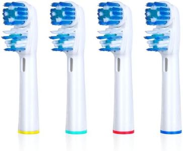 Replacement Brush Heads Compatible with Oral B- Double Clean Design, Double Clean Brush Heads, Compatible with Braun Oral-B Dual Clean Electric Toothbrush - Pack of 4