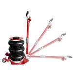 Togarhow Triple Bag Pneumatic Air Jack 3T Ton 6600lbs Car Repair Quick Jack Red Air Jack Heavy Duty Lifting Up to 16Inch for Car Repair,Floor Folding Rod Lift