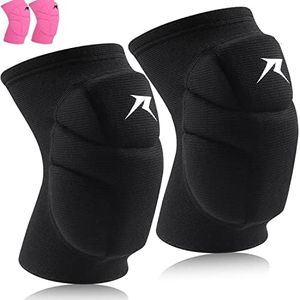 Racbeuk Volleyball Knee Pads,Knee Compression Sleeve Support for Men Women with High Protection Pads,Professional Grade Knee Pads (black, Medium & Large)