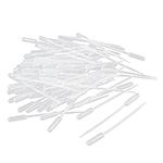 Sourcingmap 100 Pcs Plastic Disposable Pipettes 0.5ml, Clear Transfer Pasteur Pipettes, 113mm Length, Liquid Dropper for Ear Eye Essential Oils Alcohol Paint Makeup Lab