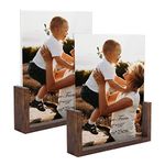 PETAFLOP 8x10 Picture Frame Set of 2, Rustic U-shaped Double Sided Frames Made to Display 8 by 10 Photos for Desk Tabletop