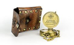 Handmade Pocket Compass | Elizabeth | Antique Vintage | Brass Compass | Leather Box | Exquisite Nautical Compass for Home Decor | Gift for Every Occasion | Super7One