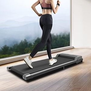 MEELRYD Laufband für Zuhause, Walking Pad Klappbar, Laufband Schreibtisch bis 1-6 KM/h, Walking Machine bis 100KG mit LED-Anzeige, Mini-Laufband fürs Homeoffice (Grau)