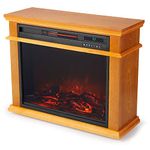 LIFESMART Easy Large Room Infrared Fireplace Includes Deluxe Mantle in Burnished Oak & Remote