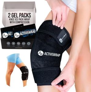 ActiveWrap - Knee Ice Pack Wrap with Compression and 2 Reusable Large Heat and Cold Packs. PT-Designed for Knee and Leg Pain Relief and Knee Recovery. L/XL