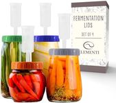 Fermentation Lids - Perfect Fermentation Kit for Wide Mouth Mason Jars (not included), Make Delicious Sauerkraut and Kimchi, Mason Jar Fermentation Lids, Airlocks, Fermenting Lids, Air Lock Burp Lids