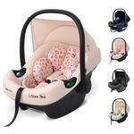 My Babiie MBCS02 i-Size Baby Car Seat - 40-87cm (Birth to 15 Months Approx.), R129, Group 0+, Lightweight Infant Carrier, Large Canopy, Newborn Insert, Adjustable Headrest - Pink Leopard