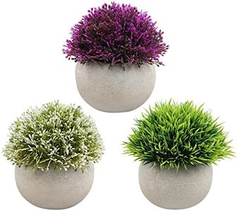 Croch Artificial Plants 3 Potted Mini Fake Plants Artificial Plastic Eucalyptus Decorative Plants for Home Garden Office Desk Shower Room Decoration