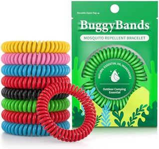 BuggyBands 48 Pack Mosquito Bracelets, Mosquito Bands for Adults and Kids with Individually Wrapped & DEET Free, Natural and Waterproof Wristbands Citronella Bracelets for Camping Hiking