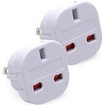 Pack of 2 | Travel Adapter UK to US Travel Adaptor | UK plug 3 pin to America Plug 2 Pin Flat (Pack of 2)