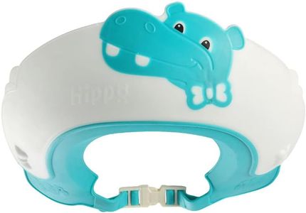 Baby Shower Cap Shield, Shower Cap for Kids, Visor Hat for Eye and Ear Protection for 0-9 Years Old Children,Cute Dinosaur/Crocodile/Hippo shape Makes the Baby Bath More Fun (Hippo, Blue)