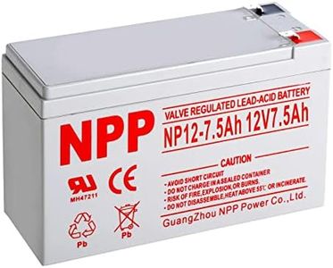 NPP 12V 7.5Ah (F2) terminals 12Volt Rechargeable Sealed Lead Acid Long Life UPS Battery for 570 Portable Fish Finder Security Systems, Electronic Kids Car