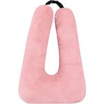 MROUEN Travel Pillow, Travel Pillow for Kids, Sleeper Hold Pillow Travel, Removable U-Shaped Pillow for Adults and Children to Support Head and Body in The Back Seat of Long Car Trips (Pink)