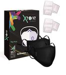 Xtore ® Unisex Ultra Comfortable Anti Pollution Reusable Cotton N-95 Mask without Breathing Valve - Pack of 2 mask, 4 filters (Black)