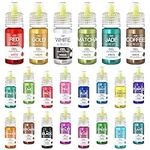 Gel Food Colouring - 22 Vivid Colours Gel Food Colouring Set for Baking, Cake Decorating, Cookie, Fondant, Macaron - Tasteless Concentrated Edible Food Colour Dye for Icing, Drinks, Crafts - 6ml Each