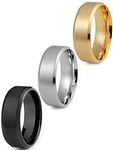 Jstyle Stainless Steel Rings for Men Wedding Ring Cool Simple Band 8MM Width 3 Pcs A Set, Stainless Steel, No Gemstone