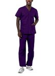 Adar Universal Unisex Scrubs - Unisex Drawstring Scrub Set - 701 - Purple - XL